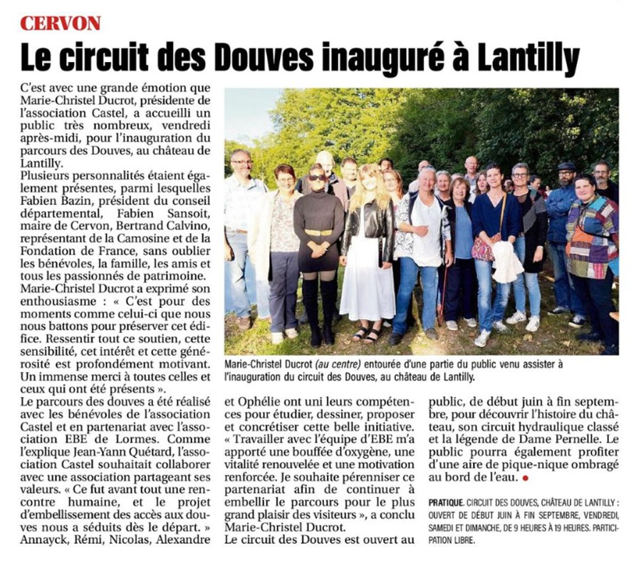 9 juin 2026 Inauguration le Tour des Douves à Lantilly