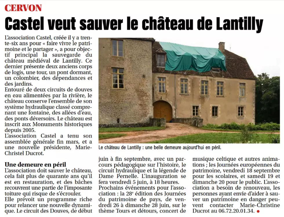 Castel veut sauver le château de Lantilly