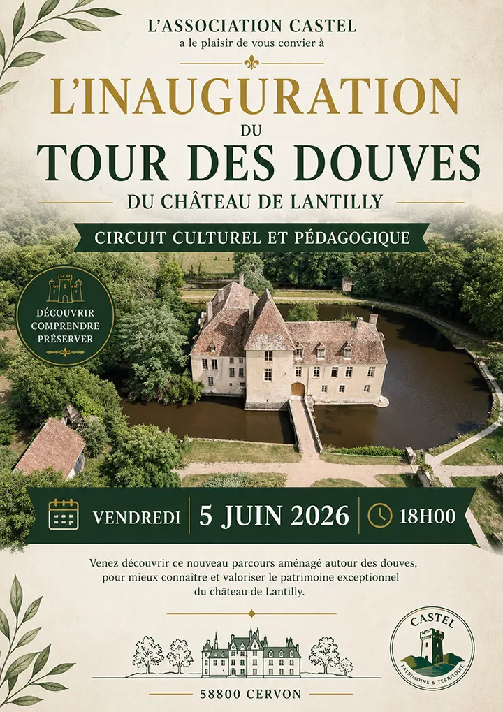 le tour des douves du château de Lantilly